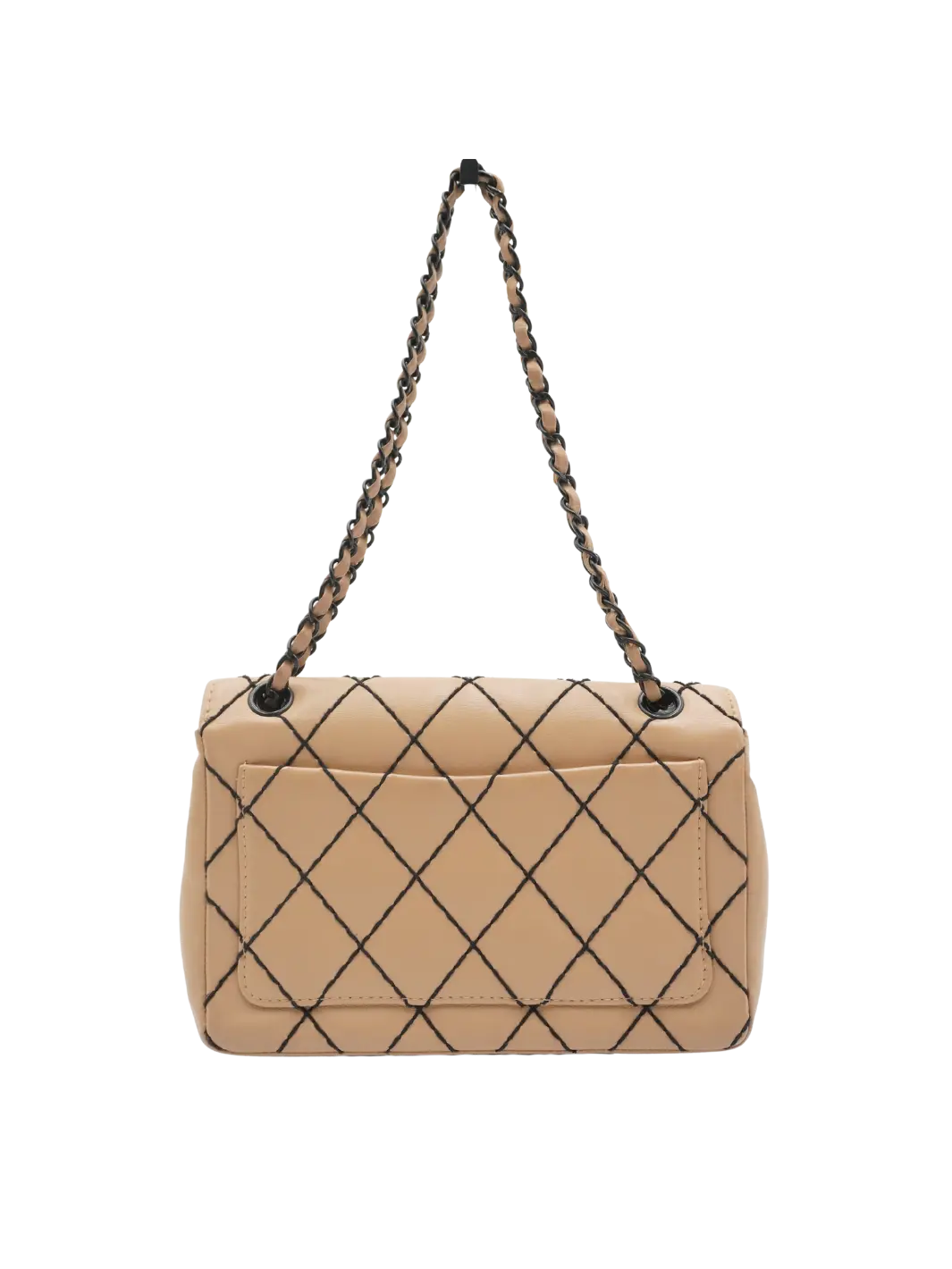 CHANEL Beige Leather Wild Stitch Shoulder Bag BAGPHIC