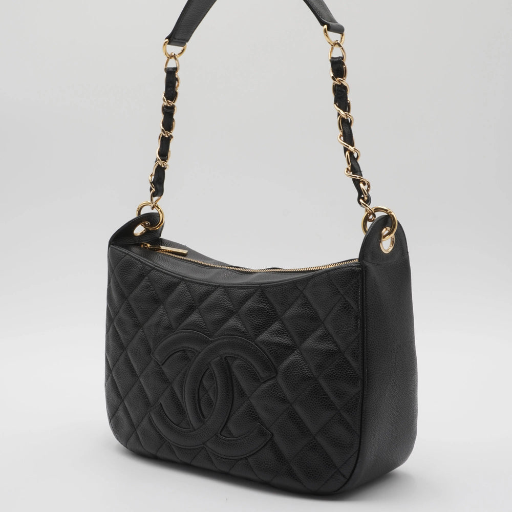 CHANEL Timeless Quilted Caviar Leather CC Logo Shoulder Bag CHANEL