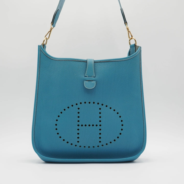 HERMES Blue Evelyne Shoulder Bag HERMES