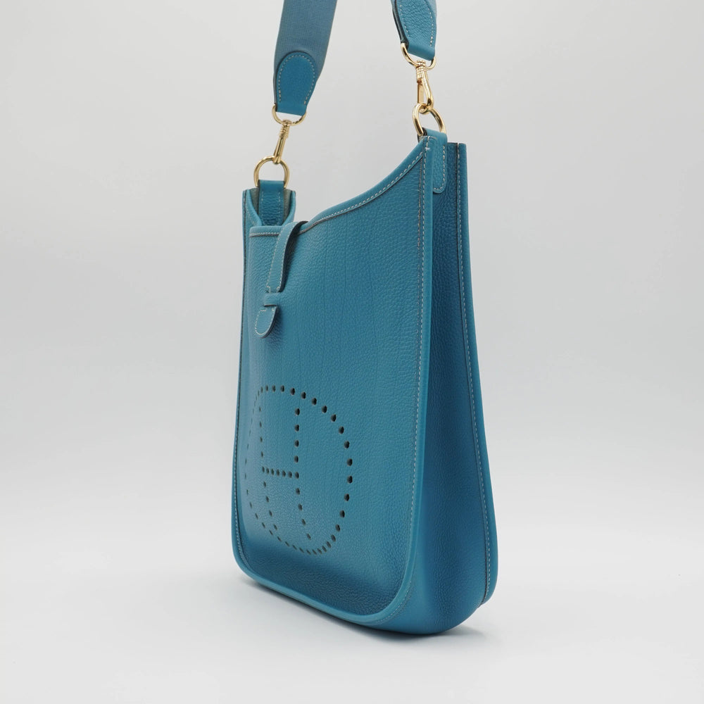 HERMES Blue Evelyne Shoulder Bag HERMES