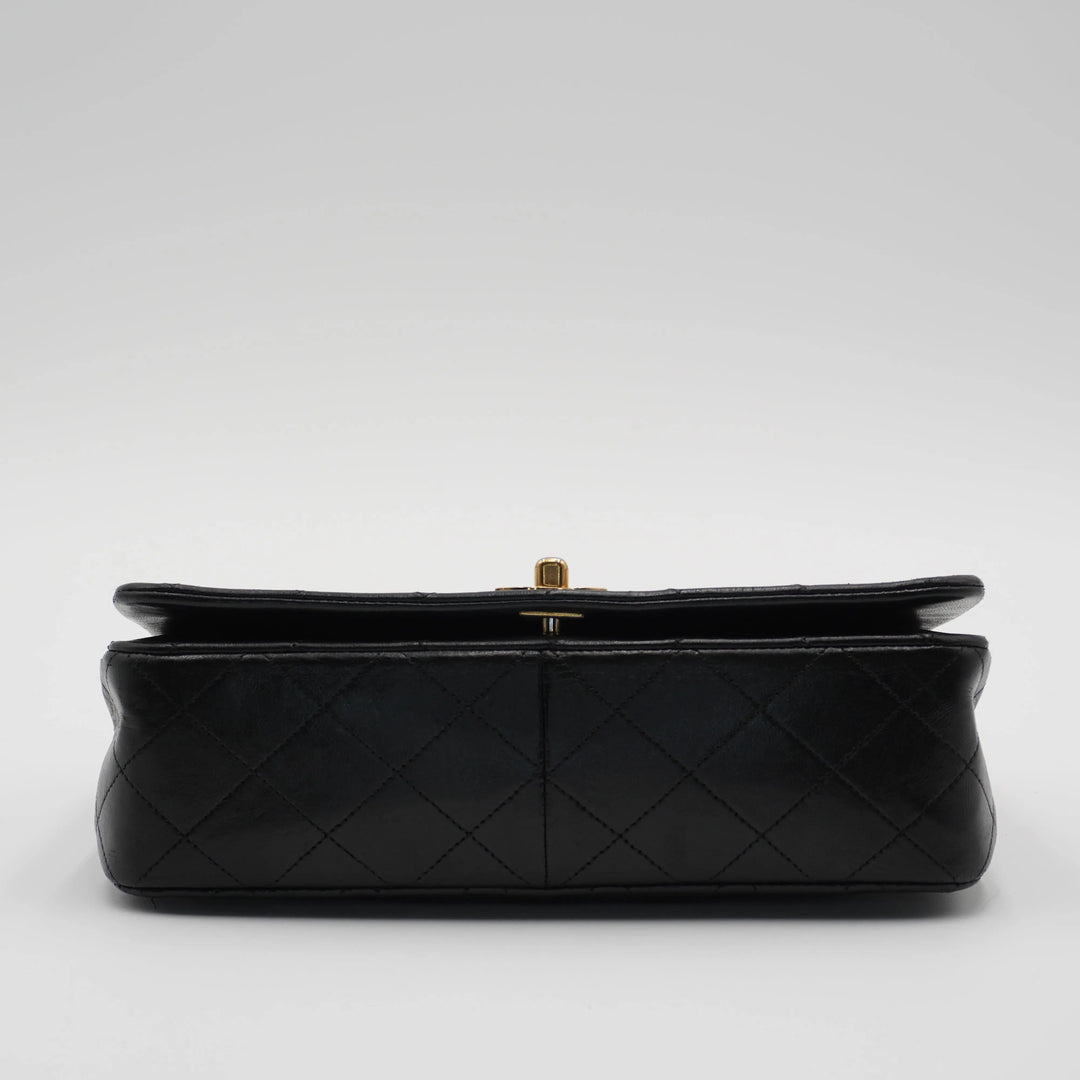 CHANEL Classic Quilted Leather Flap Bag Gold Hardware CHANEL