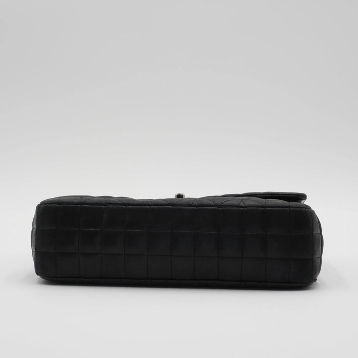 CHANEL Black Quilted Geometric Lambskin Classic Flap Bag CHANEL