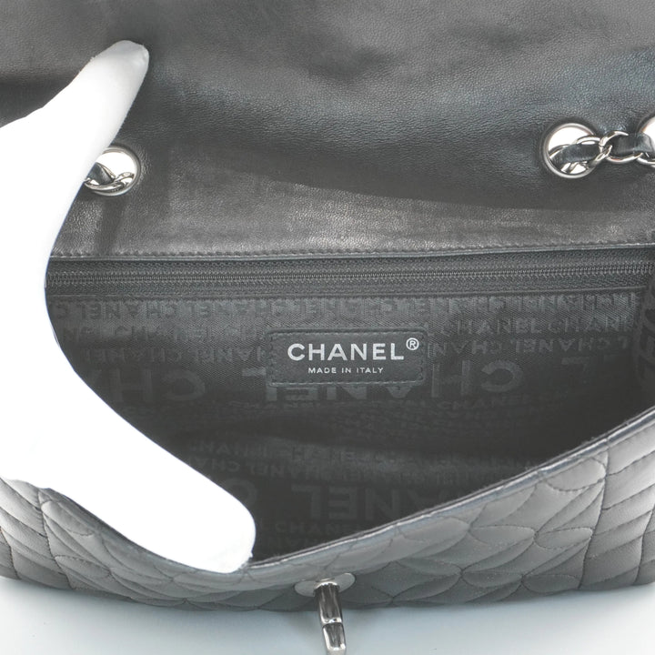 CHANEL Black Quilted Geometric Lambskin Classic Flap Bag CHANEL