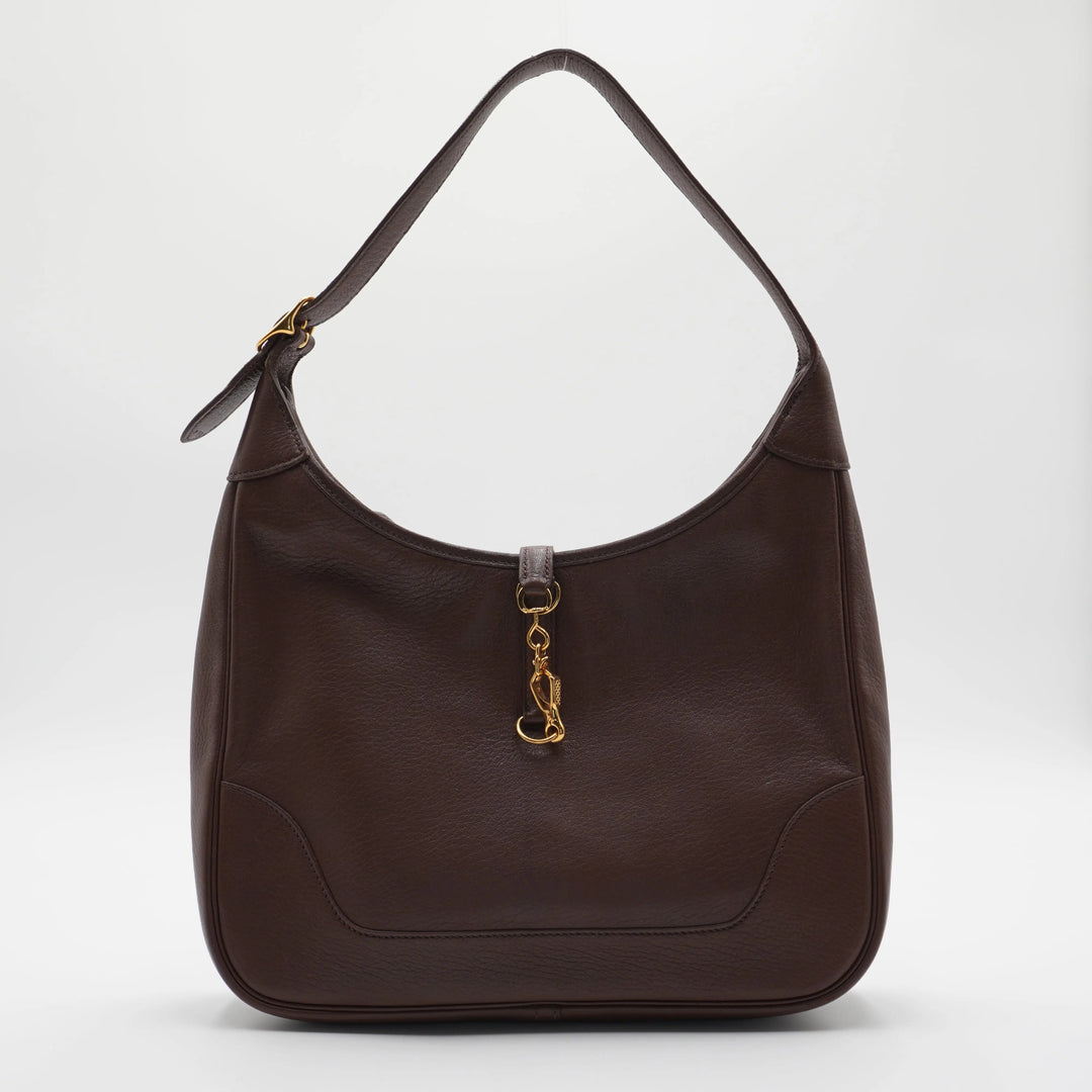 HERMES Trim 31 G Gold Hardware Leather Hobo Bag HERMES