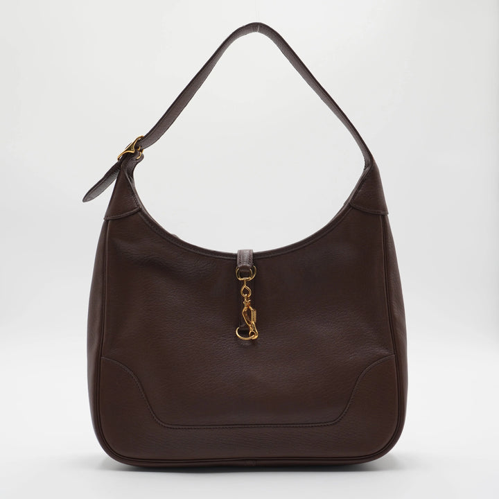 HERMES Trim 31 G Gold Hardware Leather Hobo Bag HERMES