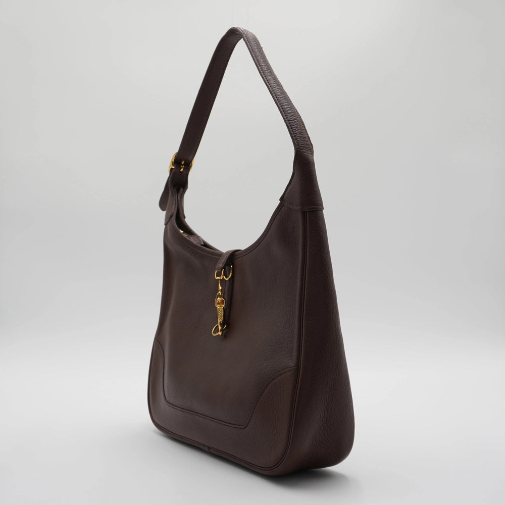 HERMES Trim 31 G Gold Hardware Leather Hobo Bag HERMES