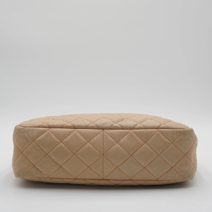 CHANEL Large Beige Quilted Camera Case Bag CHANEL