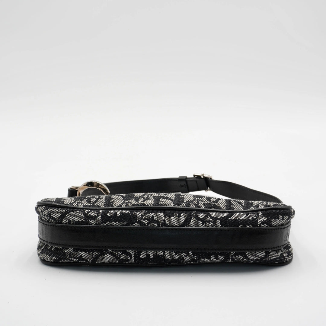 Dior Black & Gray Canvas Trotter Shoulder Bag DIOR