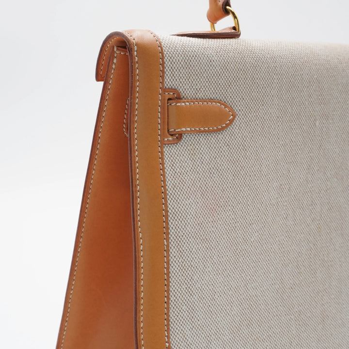 HERMES Cadena And Clochette Toile Ash With ST Kelly 35 HERMES