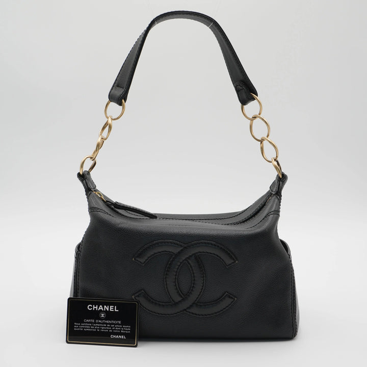CHANEL Timeless Black Leather CC Shouder Bag CHANEL