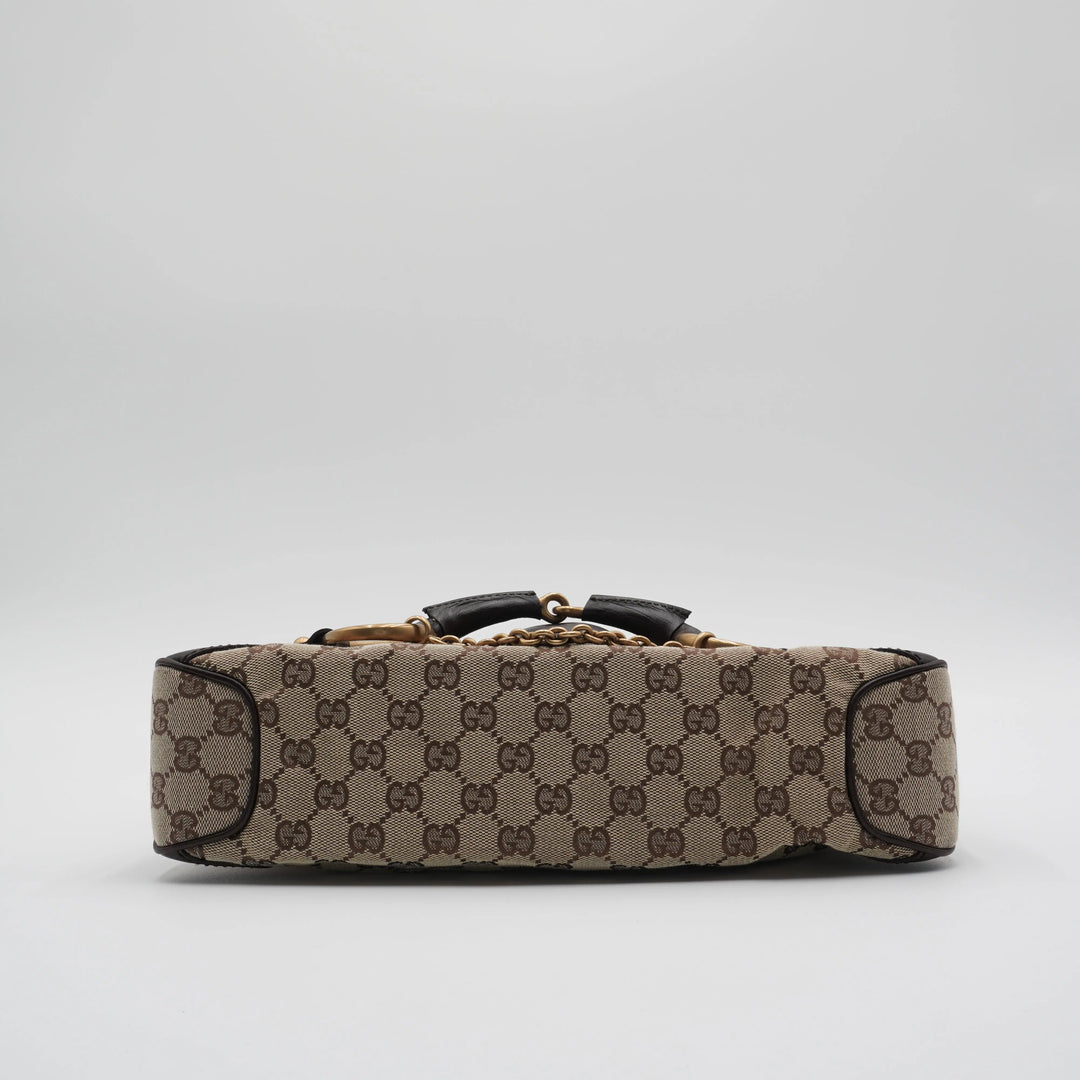 Gucci Horsebit GG Monogram Shoulder Bag GUCCI