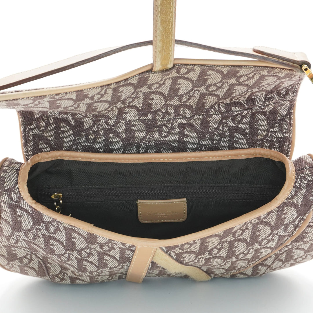 Dior Brown/Beige Canvas Trotter Saddle Shoulder Bag DIOR
