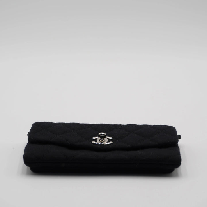 CHANEL Black Jersey Mini Flap Bag CHANEL