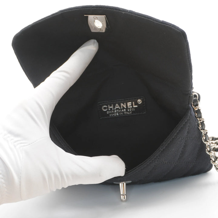 CHANEL Black Jersey Mini Flap Bag CHANEL