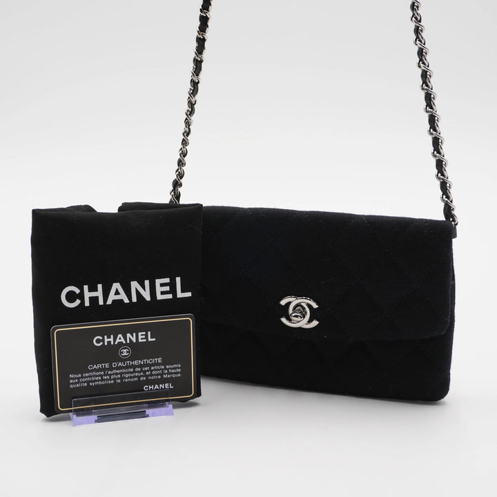 CHANEL Black Jersey Mini Flap Bag CHANEL