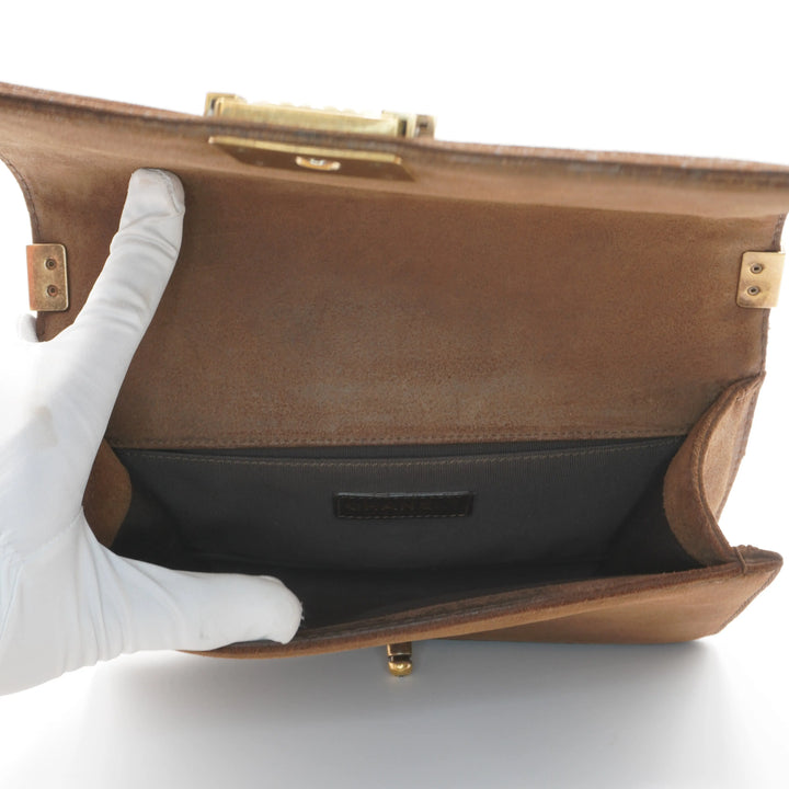 CHANEL Brown Leather and Suede Paris-Edinburgh Boy Bag CHANEL