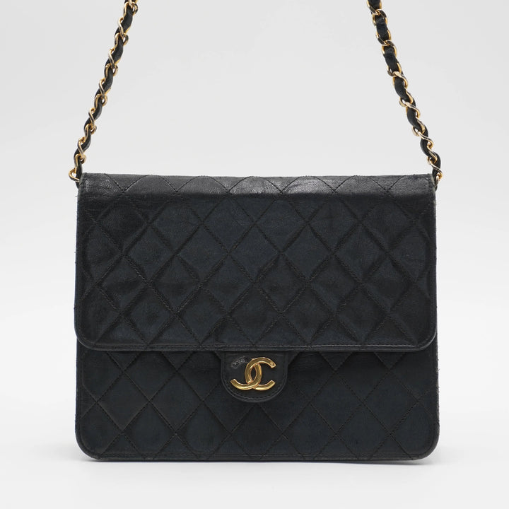 CHANEL Black Vintage Matelasse Mini Flap Crossbody Bag (Copy) CHANEL