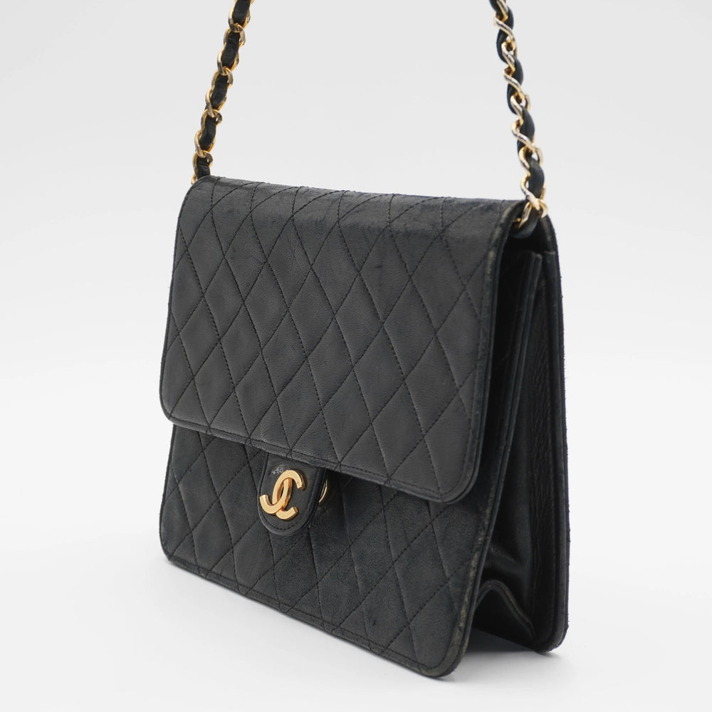 CHANEL Black Vintage Matelasse Mini Flap Crossbody Bag (Copy) CHANEL