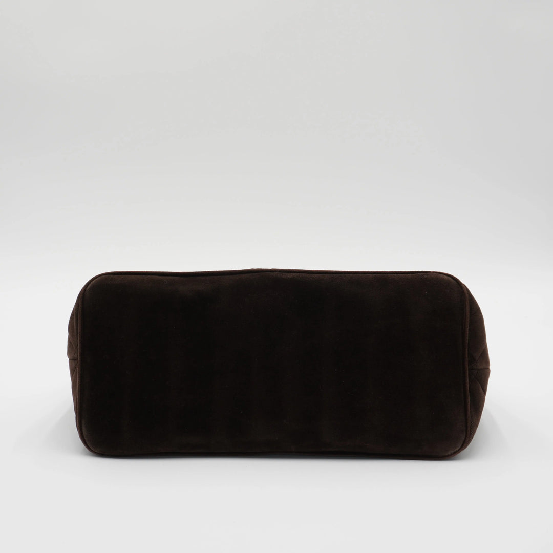 CHANEL Brown Velvet Medallion Tote Bag CHANEL