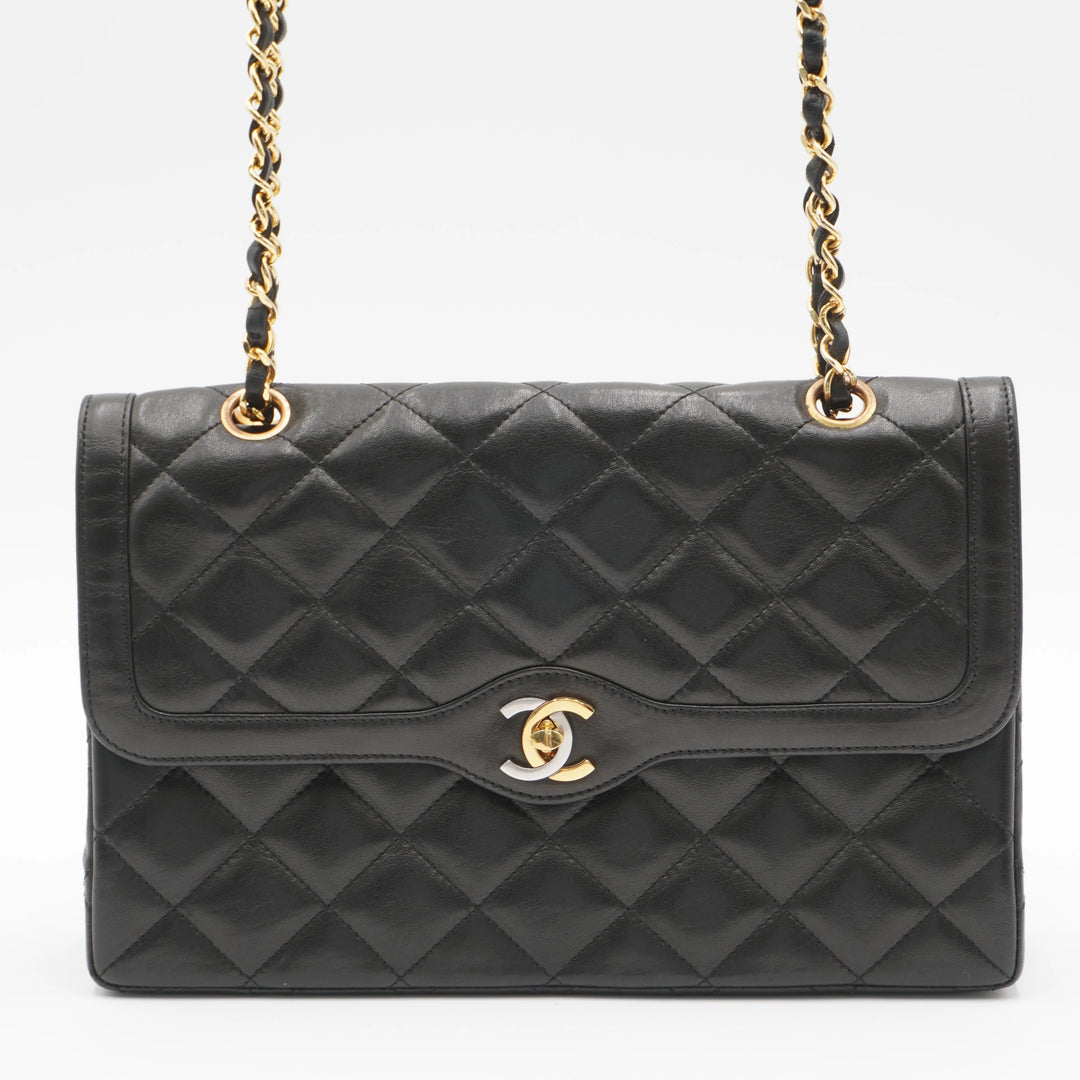 CHANEL Paris Limited Edition Two-Tone CC Logo Double Flap Bag - Very Good CHANEL