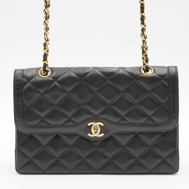 CHANEL Paris Limited Edition Two-Tone CC Logo Double Flap Bag - Very Good CHANEL