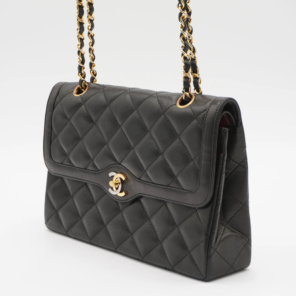 CHANEL Paris Limited Edition Two-Tone CC Logo Double Flap Bag - Very Good CHANEL
