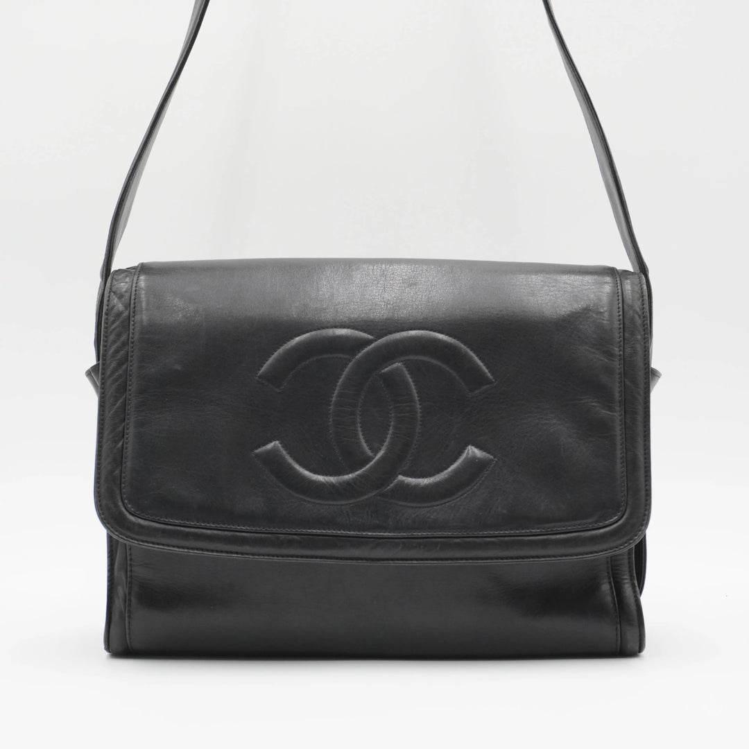 CHANEL Navy Lambskin CC Shoulder Bag CHANEL