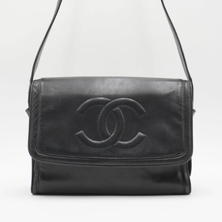 CHANEL Navy Lambskin CC Shoulder Bag CHANEL
