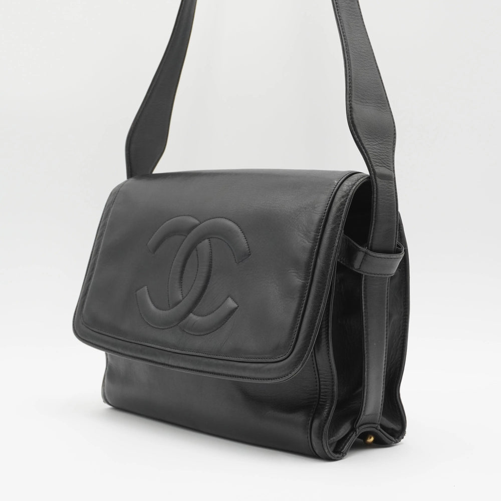 CHANEL Navy Lambskin CC Shoulder Bag CHANEL
