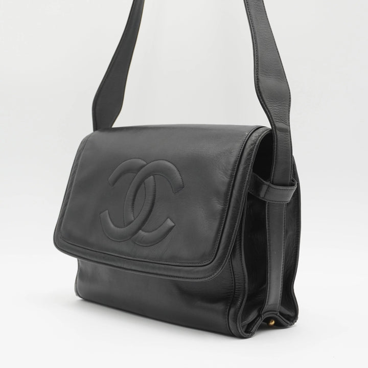 CHANEL Navy Lambskin CC Shoulder Bag CHANEL