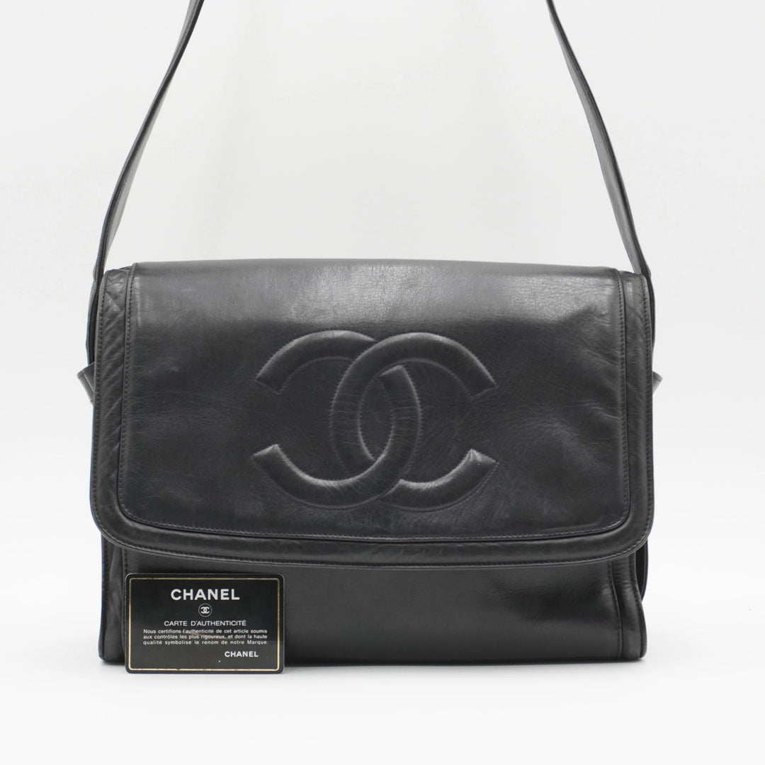 CHANEL Navy Lambskin CC Shoulder Bag CHANEL