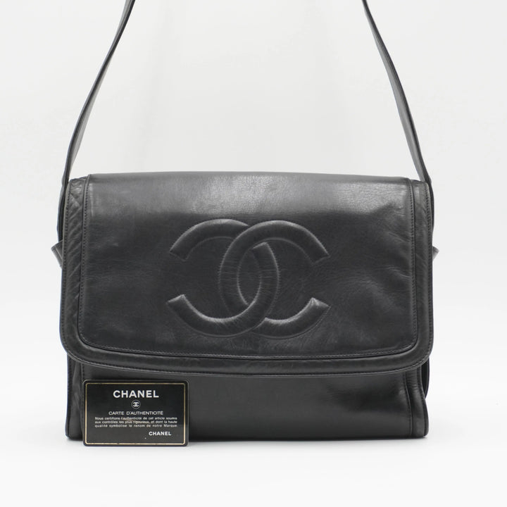 CHANEL Navy Lambskin CC Shoulder Bag CHANEL