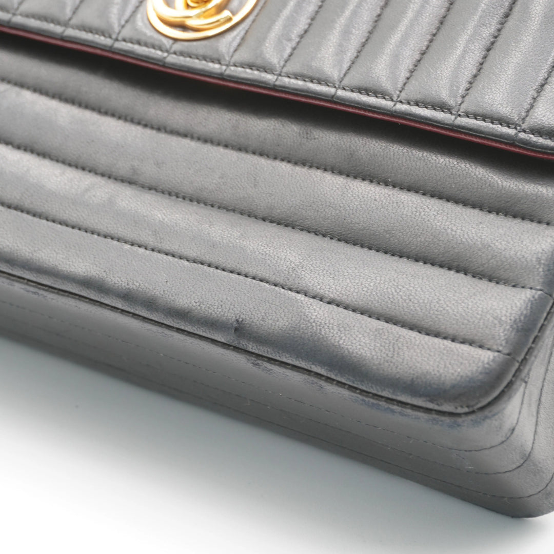 CHANEL Vintage Mademoiselle Vertical Quilted Shoulder Bag CHANEL