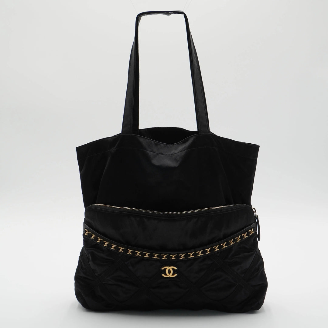 CHANEL Grosgrain Large Foldable Tote Bag Pouch CHANEL