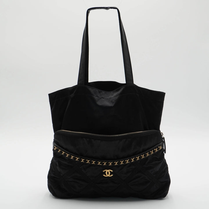 CHANEL Grosgrain Large Foldable Tote Bag Pouch CHANEL