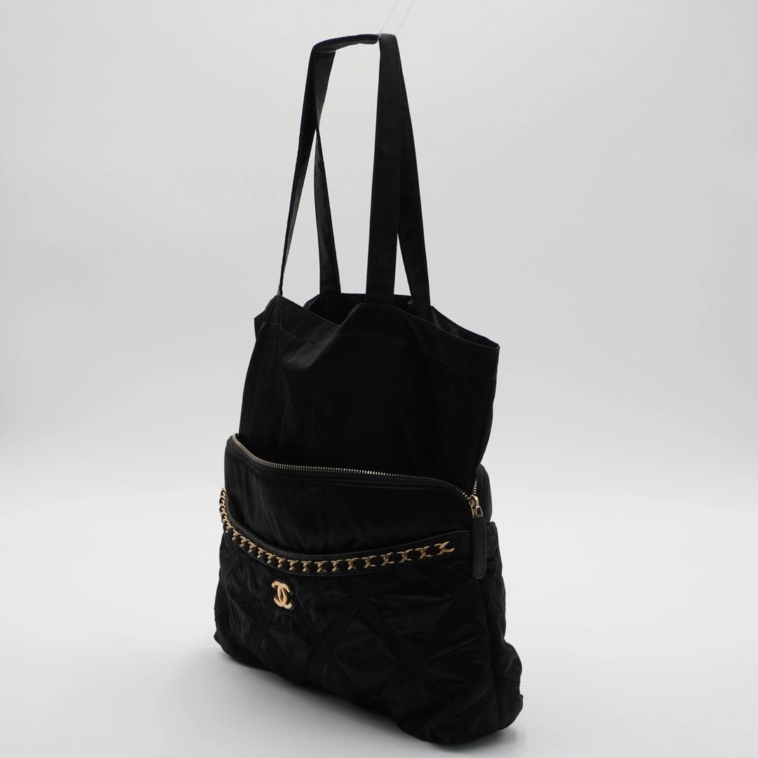 CHANEL Grosgrain Large Foldable Tote Bag Pouch CHANEL