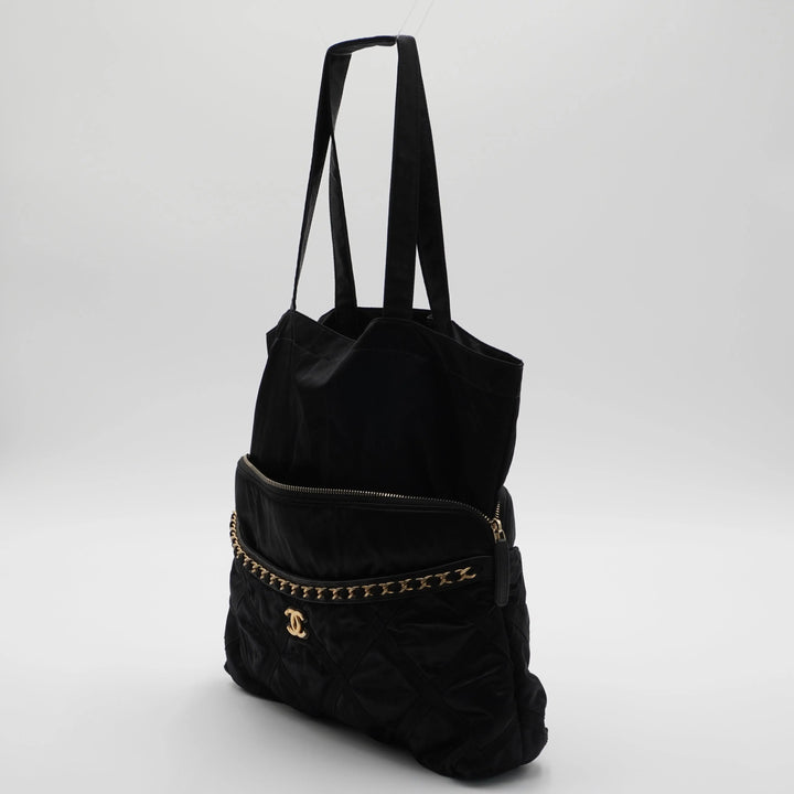 CHANEL Grosgrain Large Foldable Tote Bag Pouch CHANEL