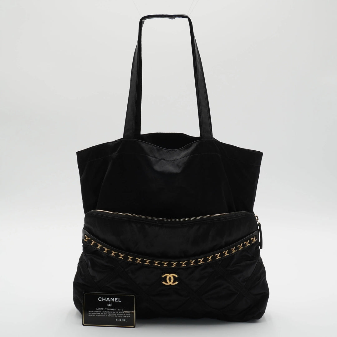 CHANEL Grosgrain Large Foldable Tote Bag Pouch CHANEL