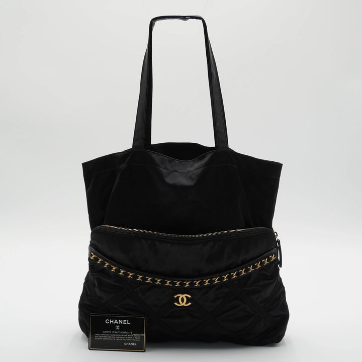 CHANEL Grosgrain Large Foldable Tote Bag Pouch CHANEL