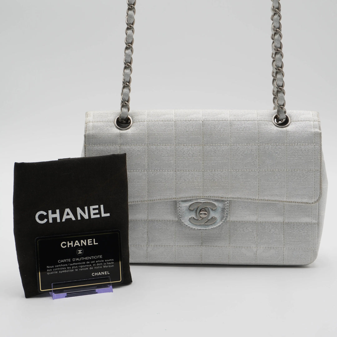 CHANEL Travel Line Silver Shoulder Bag CHANEL