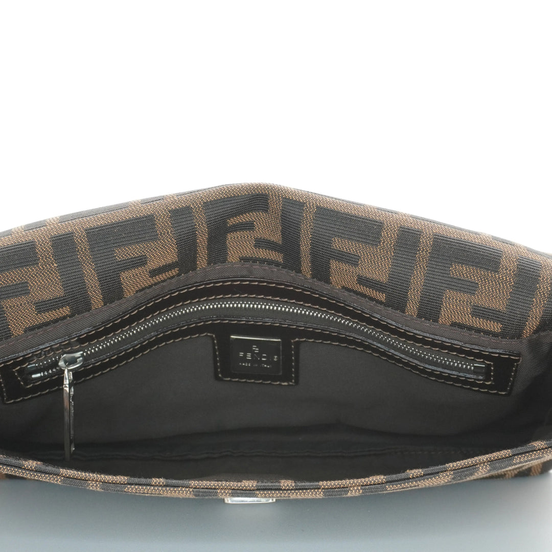 Fendi Canvas Zucca Metal Trim Shoulder Bag FENDI