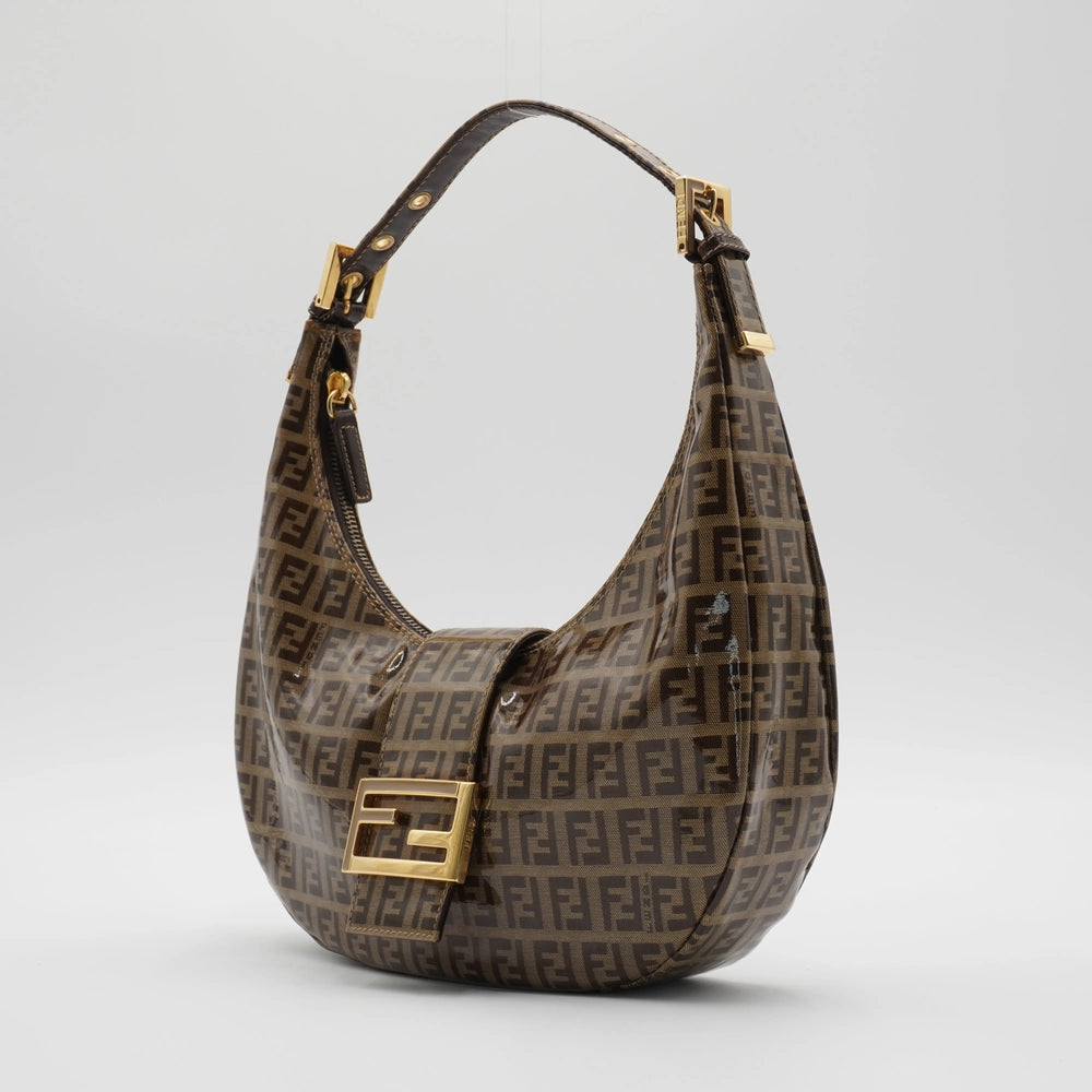 Fendi Vinyl Zucchino Canvas Croissant Bag FENDI