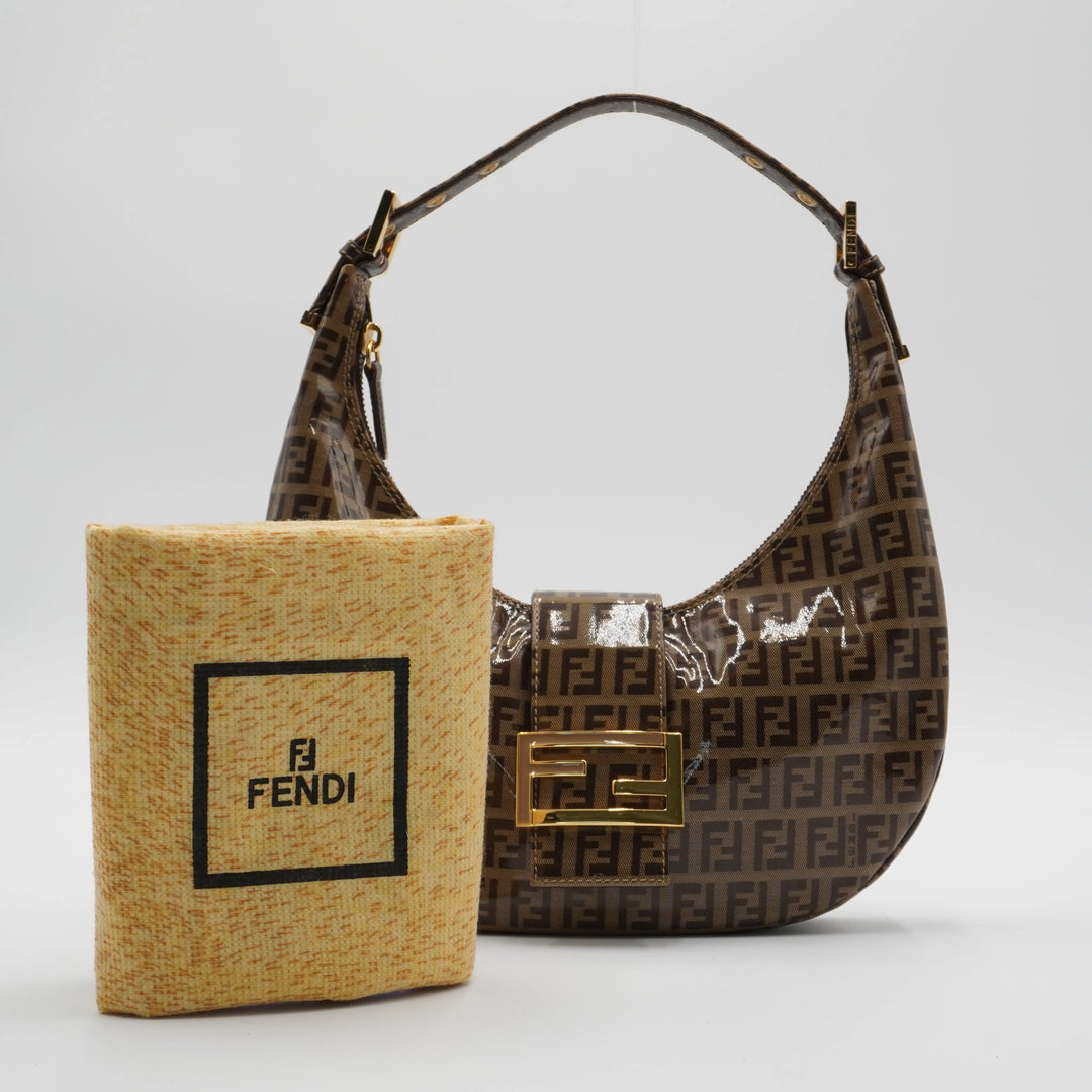 Fendi Vinyl Zucchino Canvas Croissant Bag FENDI
