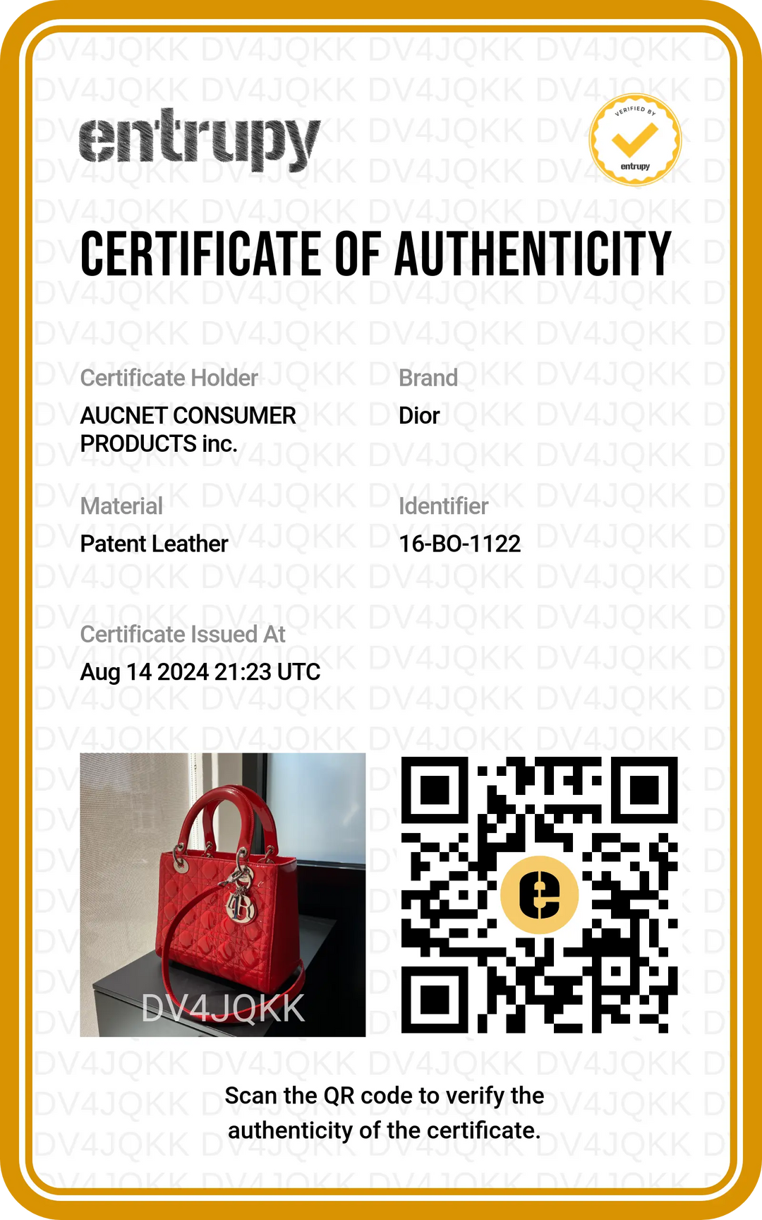 Dior Red Patent Cannage Calfskin 2-Way Medium Lady Dior - BAGPHIC
