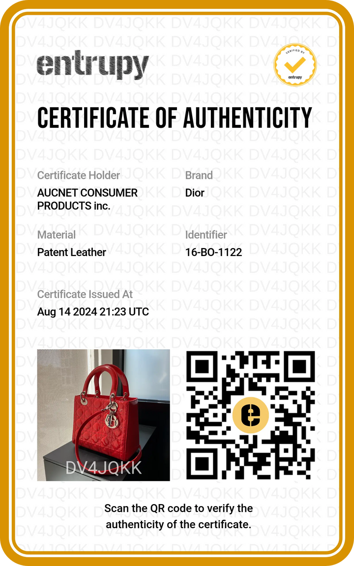 Dior Red Patent Cannage Calfskin 2-Way Medium Lady Dior - BAGPHIC