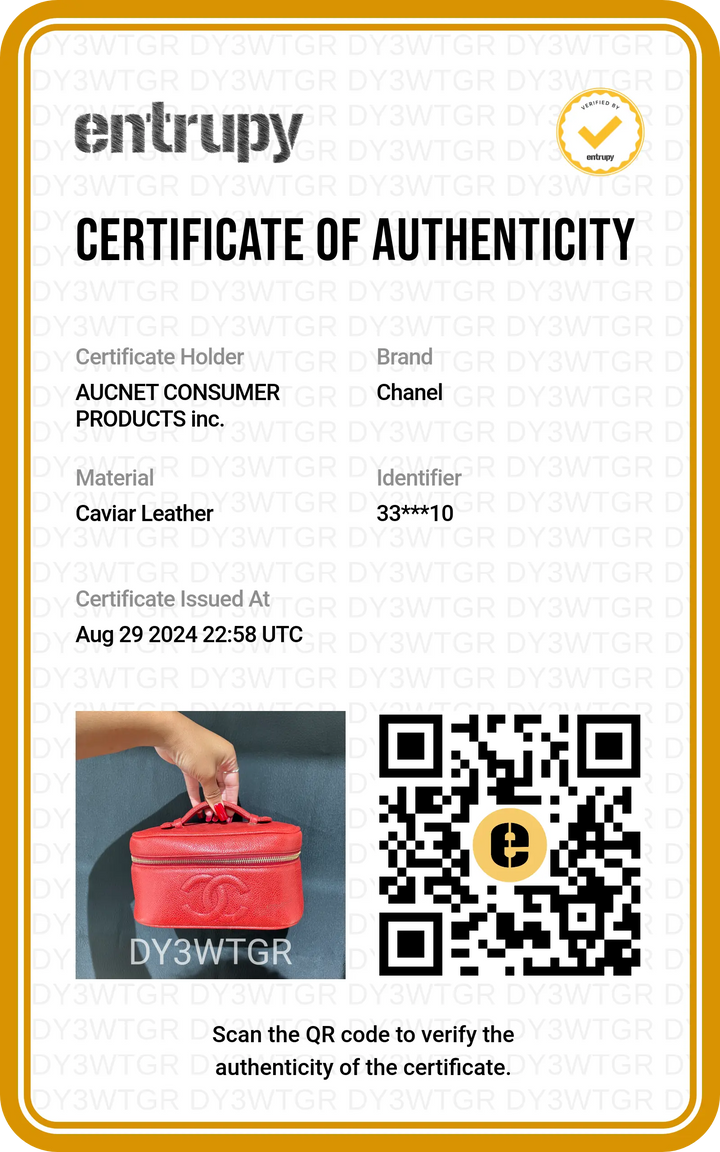 CHANEL Scarlet Caviar Leather Cosmetic Case - BAGPHIC