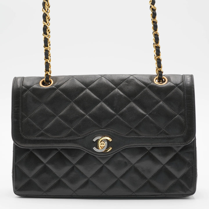 CHANEL Paris Limited Edition Two-Tone CC Logo Double Flap Bag - Good 1 CHANEL