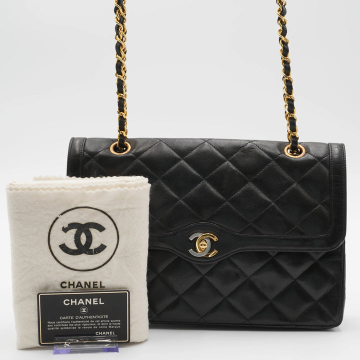 CHANEL Paris Limited Edition Two-Tone CC Logo Double Flap Bag - Good 1 CHANEL