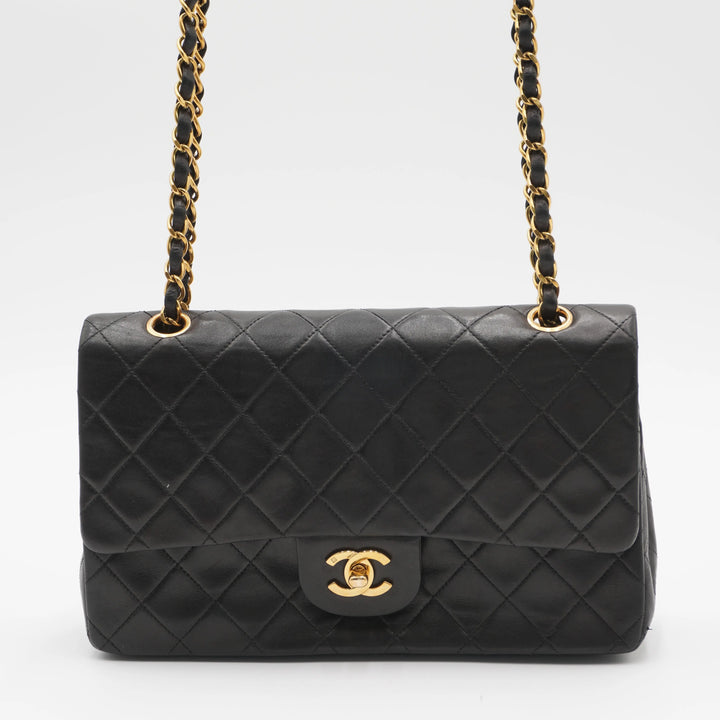 CHANEL Vintage Classic Black Lambskin Flap Gold Coco Hardware CHANEL