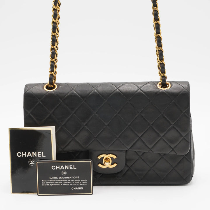 CHANEL Vintage Classic Black Lambskin Flap Gold Coco Hardware CHANEL